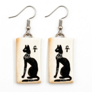 Aritos colgantes gato egipcio bastet