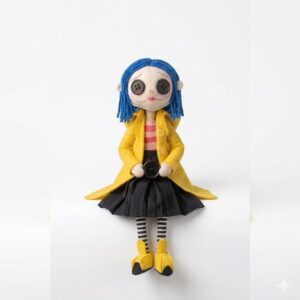muñeca Coraline de 25  y 37 cm de alto